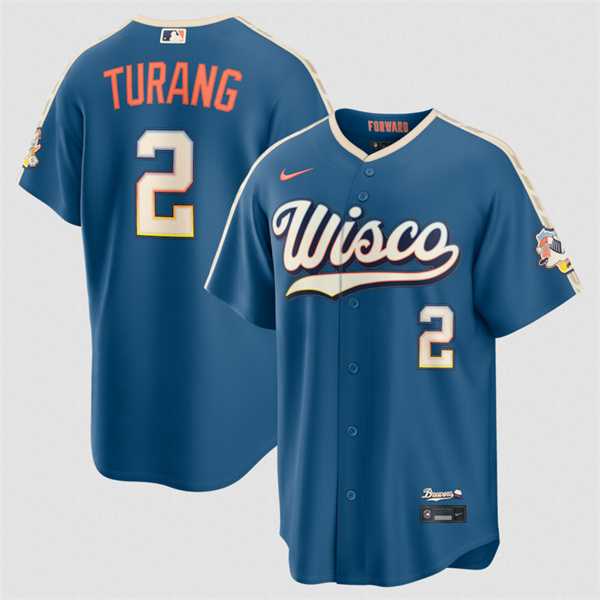 Men%27s Milwaukee Brewers #2 Brice Turang Mineral Blue 2026 City Connect Stadium Stitched Stitched Jersey Dzhi->milwaukee brewers->MLB Jersey