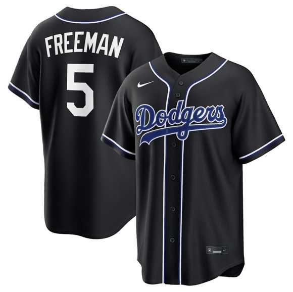 Men%27s Los Angeles Dodgers #5 Freddie Freeman 2026 Black Out Stitched Jersey Dzhi->kansas city royals->MLB Jersey