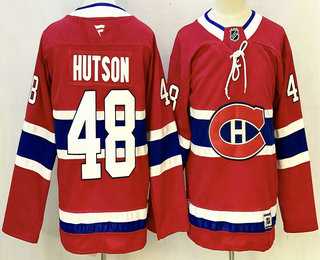 Youth Montreal Canadiens #48 Lane Hutson Red Authentic Jersey->montreal canadiens->NHL Jersey