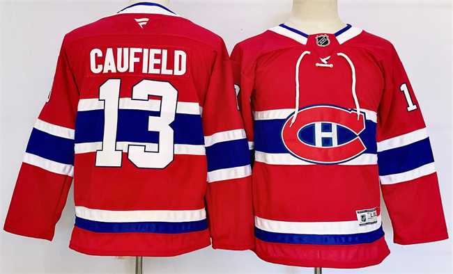 Youth Montreal Canadiens #13 Cole Caufield Red 2024-25 Stitched Jersey->dallas stars->NHL Jersey