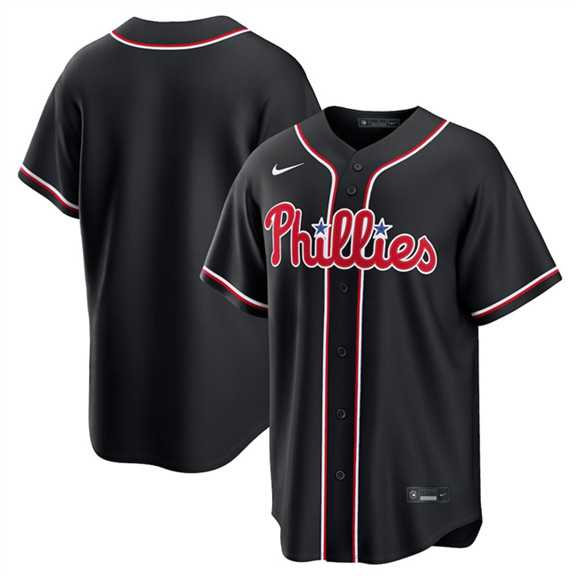 Mens Philadelphia Phillies Blank Fashion Black Out Stitched Jersey Dzhi->philadelphia phillies->MLB Jersey
