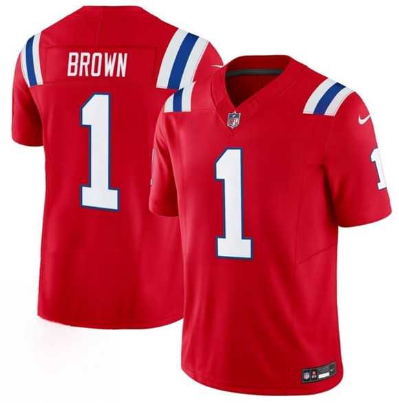 Men%27s New England Patriots #1 A.J. Brown Red 2026 F.U.S.E. Vapor Limited Stitched Jersey->new england patriots->NFL Jersey