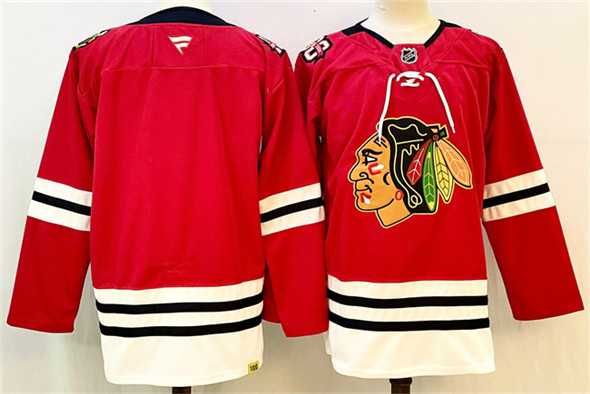 Mens Chicago Blackhawks Blank Red 2025 Home 100th Anniversary Stitched Hockey Jersey->chicago blackhawks->NHL Jersey