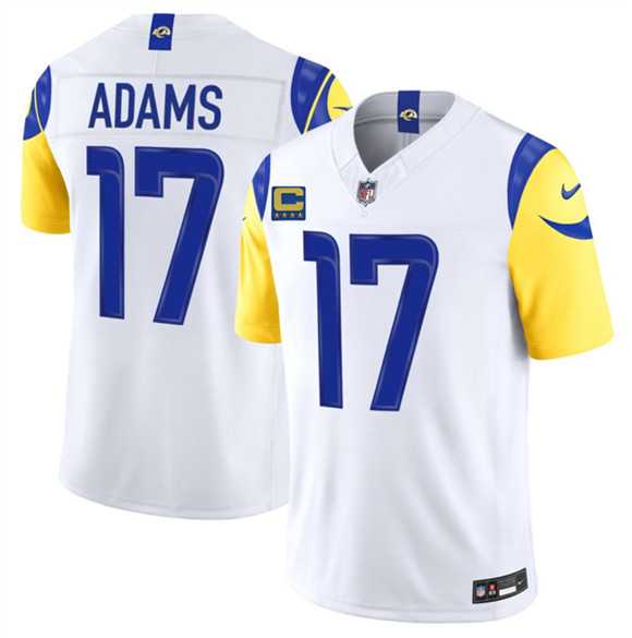 Men%27s Los Angeles Rams #17 Davante Adams White 2026 F.U.S.E. 4-Star C Patch Vapor Limited Stitched Jersey Dzhi->los angeles rams->NFL Jersey