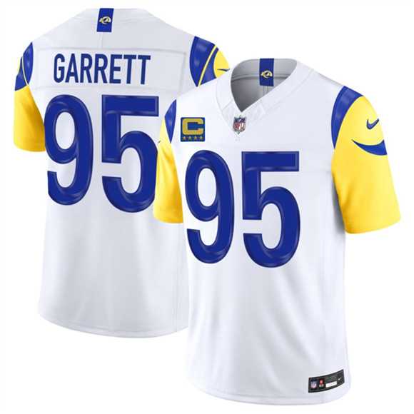 Men%27s Los Angeles Rams #95 Myles Garrett White 2026 F.U.S.E. 4-Star C Patch Vapor Limited Stitched Jersey Dzhi->los angeles rams->NFL Jersey