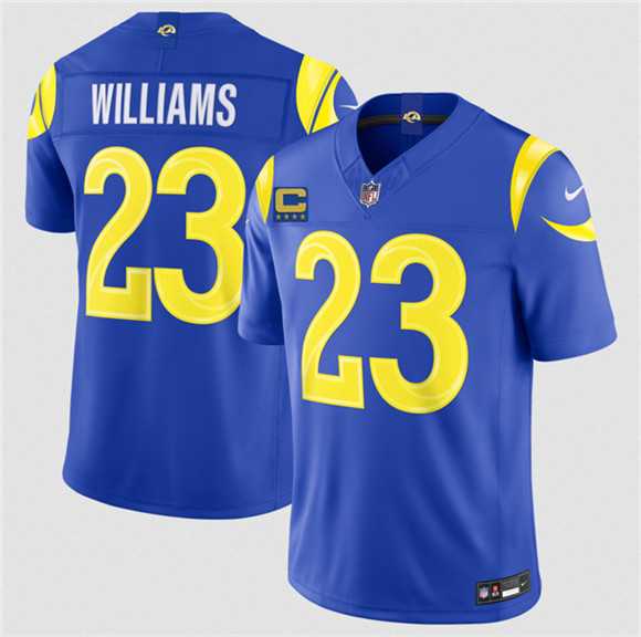 Men%27s Los Angeles Rams #23 Kyren Williams Royal 2026 F.U.S.E. 4-Star C Patch Vapor Limited Stitched Jersey Dzhi->los angeles rams->NFL Jersey