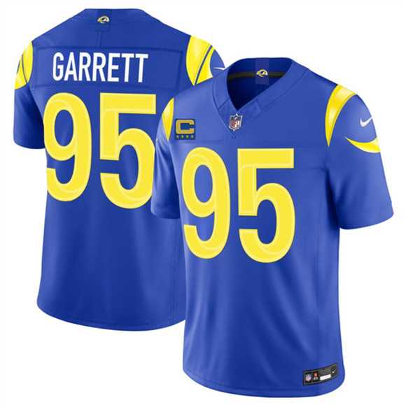 Men%27s Los Angeles Rams #95 Myles Garrett Royal 2026 F.U.S.E. 4-Star C Patch Vapor Limited Stitched Jersey Dzhi->los angeles rams->NFL Jersey