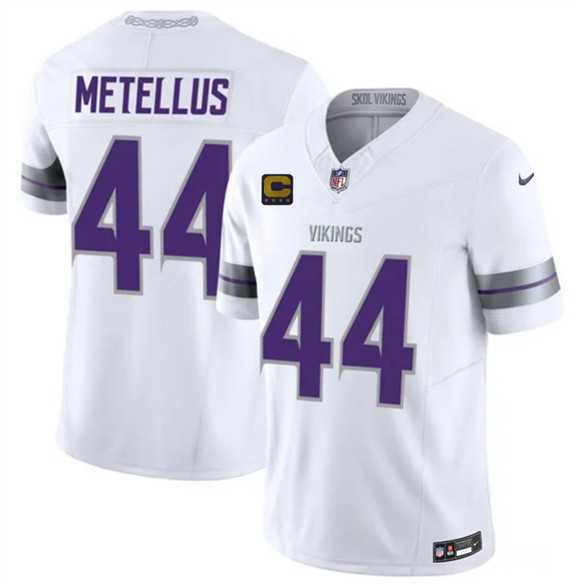 Men%27s Minnesota Vikings #44 Josh Metellus White 2026 F.U.S.E. 4-Star C Patch Winter Warrior Limited Stitched Jersey Dzhi->minnesota vikings->NFL Jersey