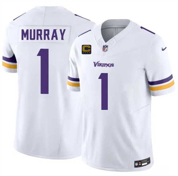 Men%27s Minnesota Vikings #1 Kyler Murray White 2026 F.U.S.E. 4-Star C Patch Vapor Untouchable Limited Stitched Jersey Dzhi->minnesota vikings->NFL Jersey