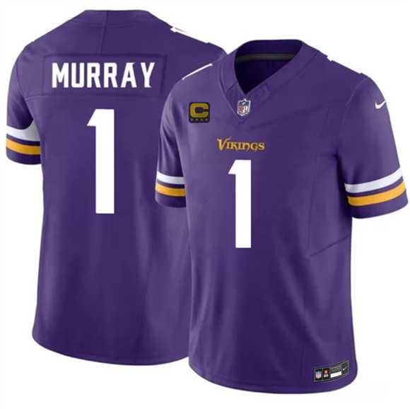 Men%27s Minnesota Vikings #1 Kyler Murray Purple 2026 F.U.S.E. 4-Star C Patch Vapor Untouchable Limited Stitched Jersey Dzhi->minnesota vikings->NFL Jersey