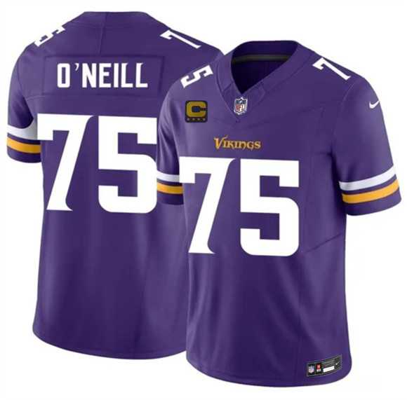 Men%27s Minnesota Vikings #75 Brian O%27Neill Purple 2026 F.U.S.E. 4-Star C Patch Vapor Untouchable Limited Stitched Jersey Dzhi->minnesota vikings->NFL Jersey