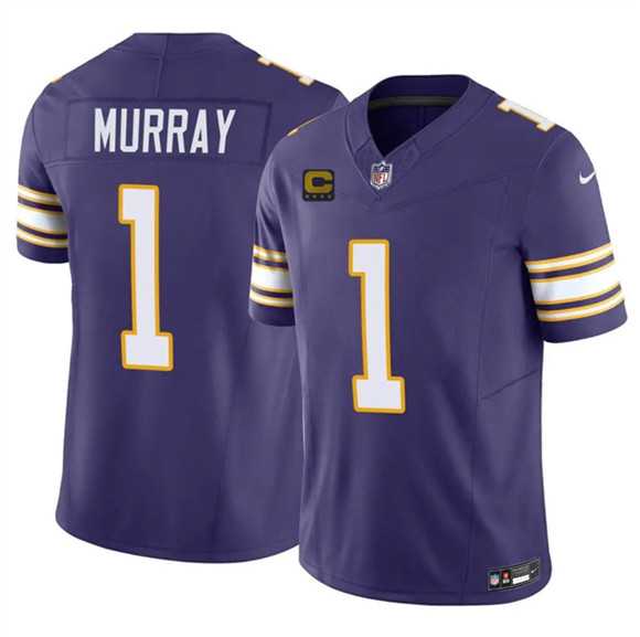 Men%27s Minnesota Vikings #1 Kyler Murray Purple 2026 F.U.S.E. 4-Star C Patch Throwback Vapor Untouchable Limited Stitched Jersey Dzhi->minnesota vikings->NFL Jersey