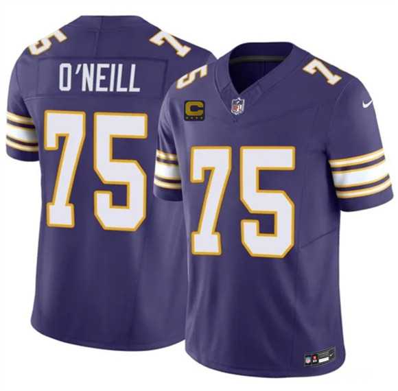 Men%27s Minnesota Vikings #75 Brian O%27Neill Purple 2026 F.U.S.E. 4-Star C Patch Vapor Untouchable Throwback Limited Stitched Jersey Dzhi->minnesota vikings->NFL Jersey