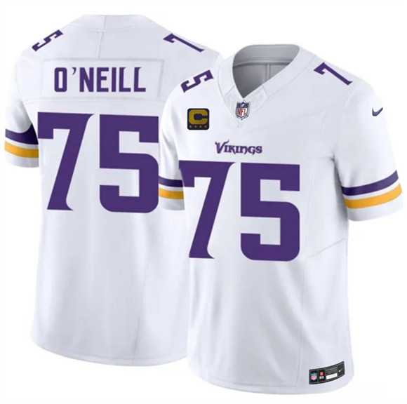 Men%27s Minnesota Vikings #75 Brian O%27Neill White 2026 F.U.S.E. 4-Star C Patch Vapor Untouchable Limited Stitched Jersey Dzhi->minnesota vikings->NFL Jersey