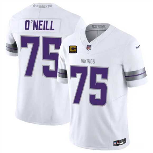 Men%27s Minnesota Vikings #75 Brian O%27Neill White 2026 F.U.S.E. 4-Star C Patch Winter Warrior Limited Stitched Jersey Dzhi->new england patriots->NFL Jersey