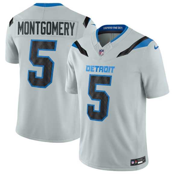 Men%27s Detroit Lions #5 David Montgomery Silver 2026 F.U.S.E. Rivalries Collection Limited Stitched Jersey Dzhi->detroit lions->NFL Jersey