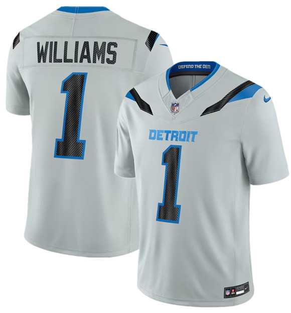 Men%27s Detroit Lions #1 Jameson Williams Silver 2026 F.U.S.E. Rivalries Collection Limited Stitched Jersey Dzhi->denver broncos->NFL Jersey
