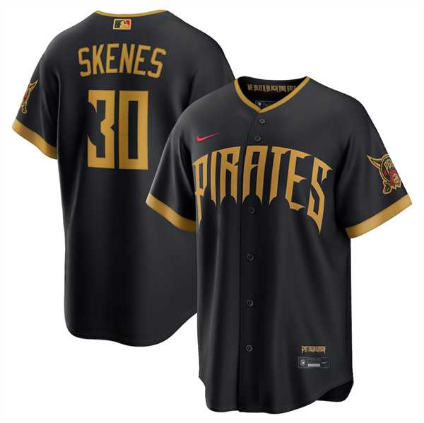 Men%27s Pittsburgh Pirates #30 Paul Skenes Black 2026 City Connect Stadium Stitched Stitched Jersey Dzhi->pittsburgh pirates->MLB Jersey