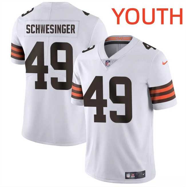 Youth Cleveland Browns #49 Carson Schwesinger White Vapor Untouchable Limited Stitched Jersey Dzhi->cleveland browns->NFL Jersey