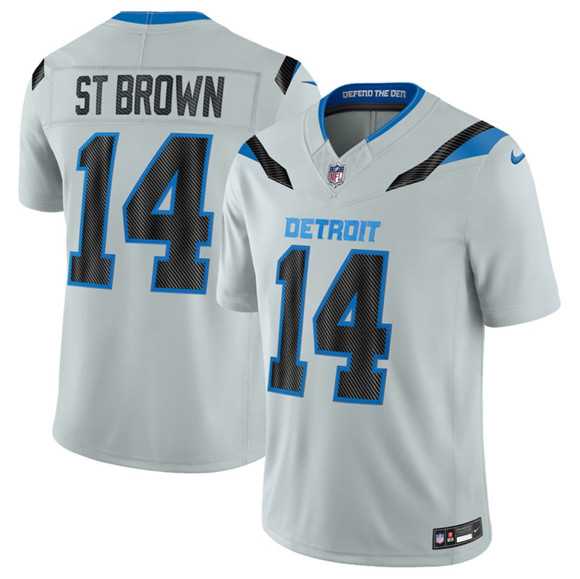 Men%27s Detroit Lions #14 Amon-Ra St. Brown Silver 2026 F.U.S.E. Rivalries Collection Limited Stitched Jersey Dzhi->detroit lions->NFL Jersey