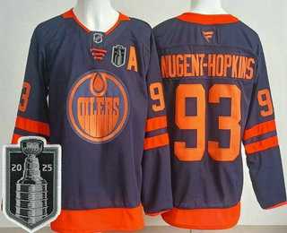 Mens Edmonton Oilers #93 Ryan Nugent Hopkins Navy 2025 Stanley Cup Final Authentic Jersey->edmonton oilers->NHL Jersey