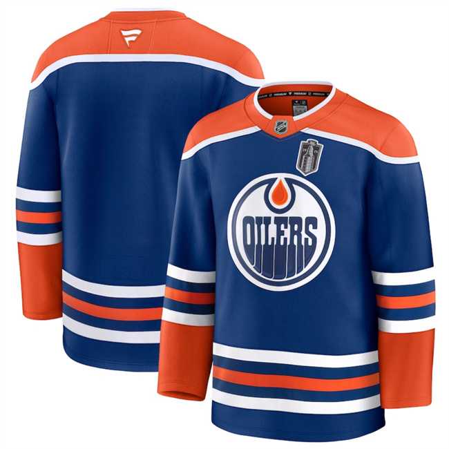 Mens Edmonton Oilers Blank Royal 2025 Stanley Cup Final Patch Stitched Hockey Jersey->edmonton oilers->NHL Jersey