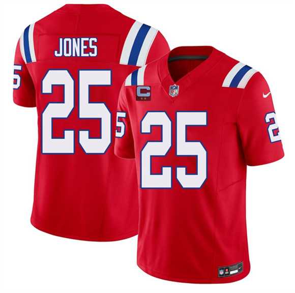 Mens New England Patriots #25 Marcus Jones Red 2026 F.U.S.E. 2-Star C Pach Vapor Limited Stitched Jersey Dzhi->new england patriots->NFL Jersey