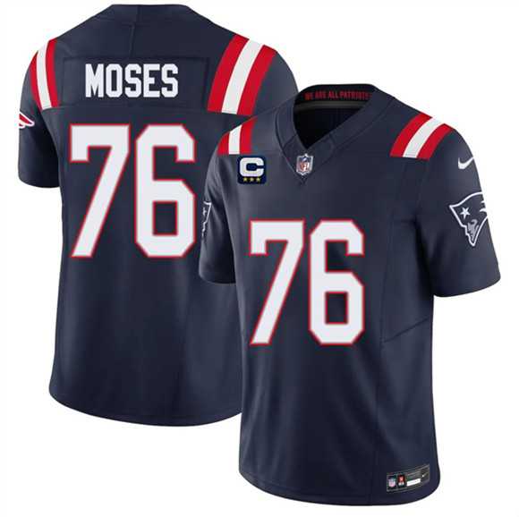 Mens New England Patriots #76 Morgan Moses Navy 2026 F.U.S.E. 3-Star C Pach Vapor Limited Stitched Jersey Dzhi->new england patriots->NFL Jersey