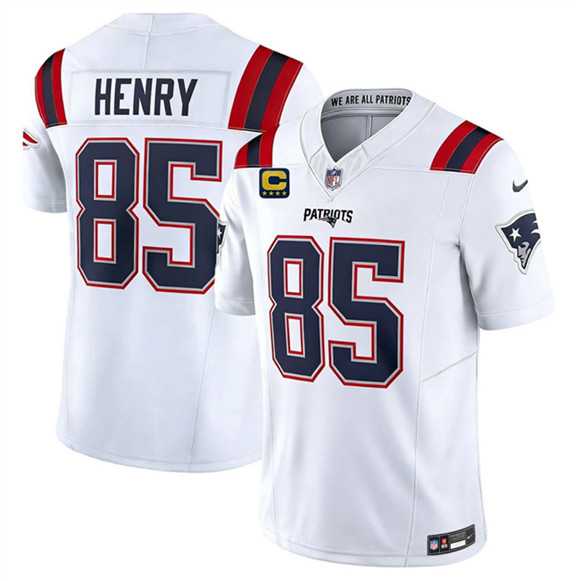 Mens New England Patriots #85 Hunter Henry White 2026 F.U.S.E. 4-Star C Pach Vapor Limited Stitched Jersey Dzhi->new england patriots->NFL Jersey