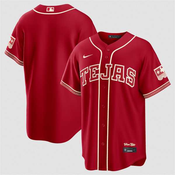 Men%27s Texas Rangers Blank Red 2026 City Connect Stadium Stitched Jersey Dzhi->texas rangers->MLB Jersey