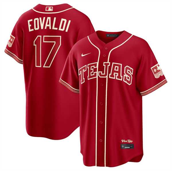 Men%27s Texas Rangers #17 Nathan Eovaldi Red 2026 City Connect Stadium Stitched Jersey Dzhi->texas rangers->MLB Jersey