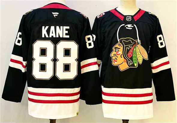 Men%27s Chicago Blackhawks #88 Patrick Kane Black Stitched Hockey Jersey->detroit red wings->NHL Jersey