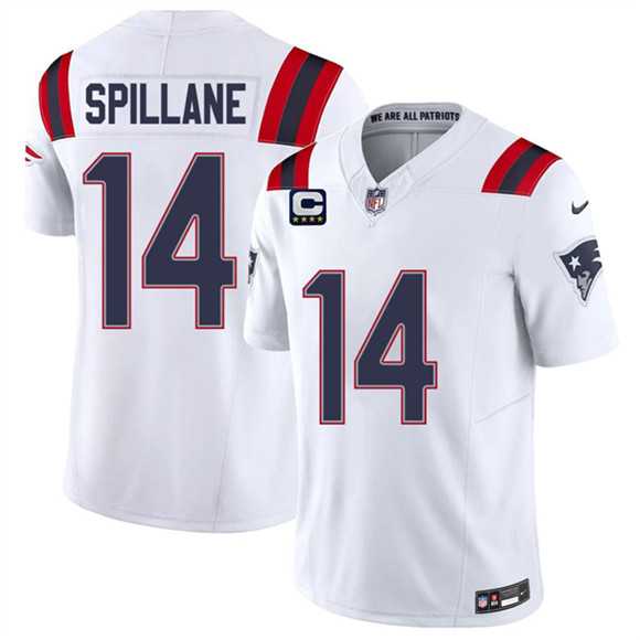 Mens New England Patriots #14 Robert Spillane White 2026 F.U.S.E. 4-Star C Pach Vapor Limited Stitched Jersey Dzhi->new england patriots->NFL Jersey
