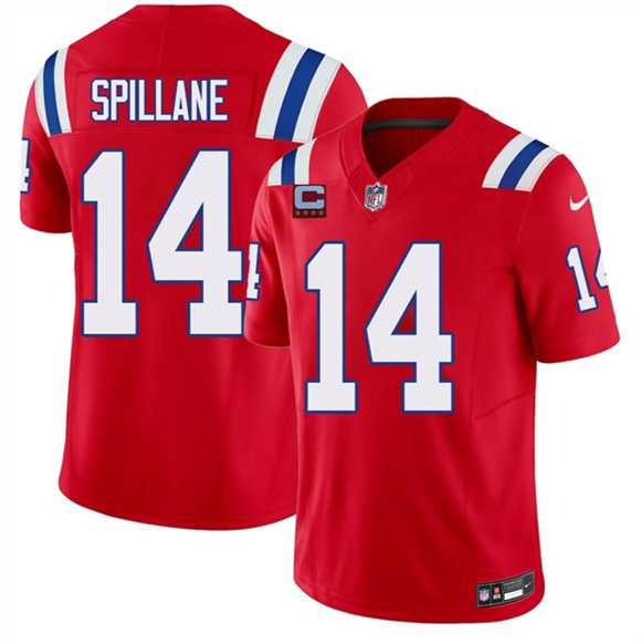 Mens New England Patriots #14 Robert Spillane Red 2026 F.U.S.E. 4-Star C Pach Vapor Limited Stitched Jersey Dzhi->new england patriots->NFL Jersey