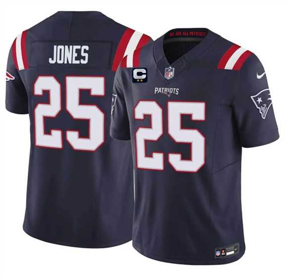 Mens New England Patriots #25 Marcus Jones Navy 2026 F.U.S.E. 2-Star C Pach Vapor Limited Stitched Jersey Dzhi->new england patriots->NFL Jersey