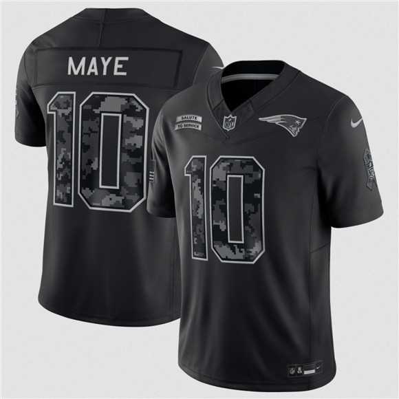 Men%27s New England Patriots #10 Drake Maye Black 2026 Salute to Service Limited Stitched Jersey->new england patriots->NFL Jersey