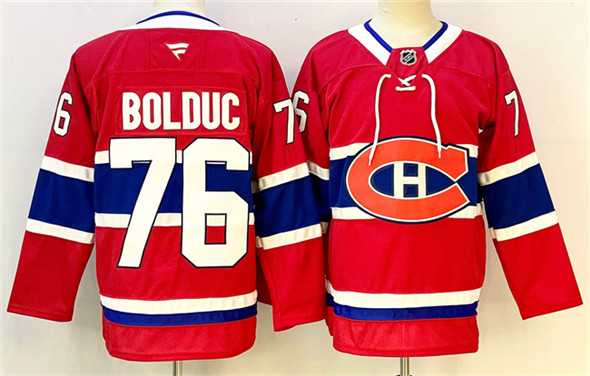 Men%27s Montreal Canadiens #76 Zack Bolduc Red 2024-25 Stitched Jersey->detroit red wings->NHL Jersey