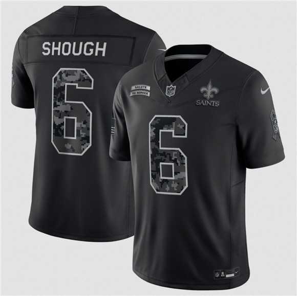 Men%27s New Orleans Saints #6 Tyler Shough Black F.U.S.E. 2026 Salute to Service Limited Stitched Jersey->new orleans saints->NFL Jersey