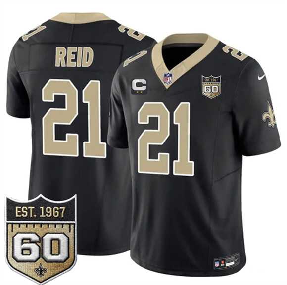 Men%27s New Orleans Saints #21 Justin Reid Black 2026 F.U.S.E With 2-Star C Patch And 60th Anniversary Patch Vapor Limited Stitched Jersey Dzhi->new orleans saints->NFL Jersey
