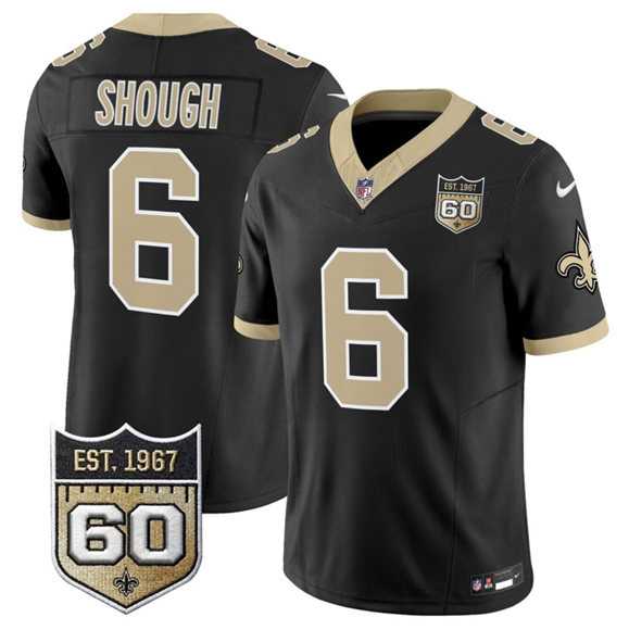 Men%27s New Orleans Saints #6 Tyler Shough Black 2026 F.U.S.E 60th Anniversary Patch Vapor Limited Stitched Jersey Dzhi->new orleans saints->NFL Jersey