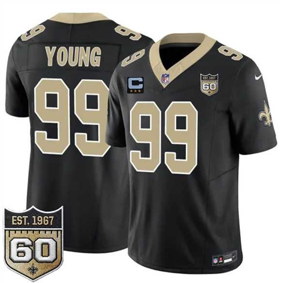 Men%27s New Orleans Saints #99 Chase Young Black 2026 F.U.S.E With 3-Star C Patch And 60th Anniversary Patch Vapor Limited Stitched Jersey Dzhi->new orleans saints->NFL Jersey