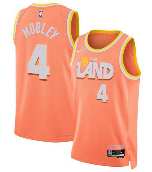 Mens Cleveland Cavaliers #4 Evan Mobley Orange 2025-26 City Edition Swingman Stitched Jersey Dzhi->cleveland cavaliers->NBA Jersey