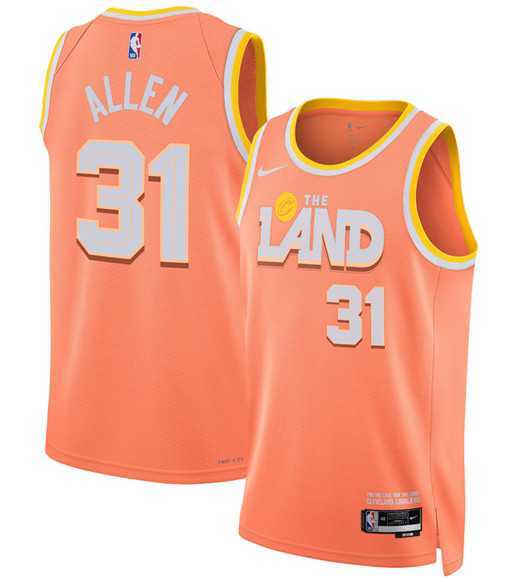 Mens Cleveland Cavaliers #31 Jarrett Allen Orange 2025-26 City Edition Swingman Stitched Jersey Dzhi->cleveland cavaliers->NBA Jersey