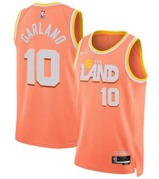 Mens Cleveland Cavaliers #10 Darius Garland Orange 2025-26 City Edition Swingman Stitched Jersey Dzhi->cleveland cavaliers->NBA Jersey