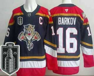Mens Florida Panthers #16 Aleksander Barkov Navy 2025 Stanley Cup Final Authentic Jersey->florida panthers->NHL Jersey
