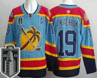 Mens Florida Panthers #19 Matthew Tkachuk Blue 2025 Stanley Cup Final Authentic Jersey->florida panthers->NHL Jersey