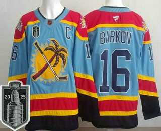 Mens Florida Panthers #16 Aleksander Barkov Blue 2025 Stanley Cup Final Authentic Jersey->florida panthers->NHL Jersey