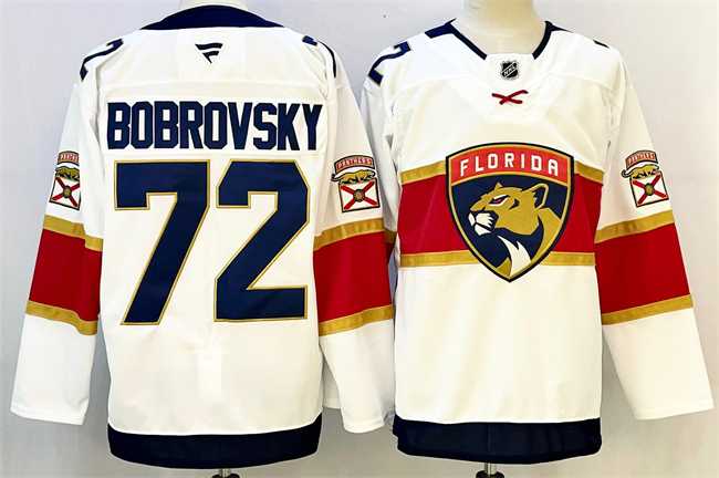 Mens Florida Panthers #72 Sergei Bobrovsky White 2024-25 Home Stitched Hockey Jersey->florida panthers->NHL Jersey