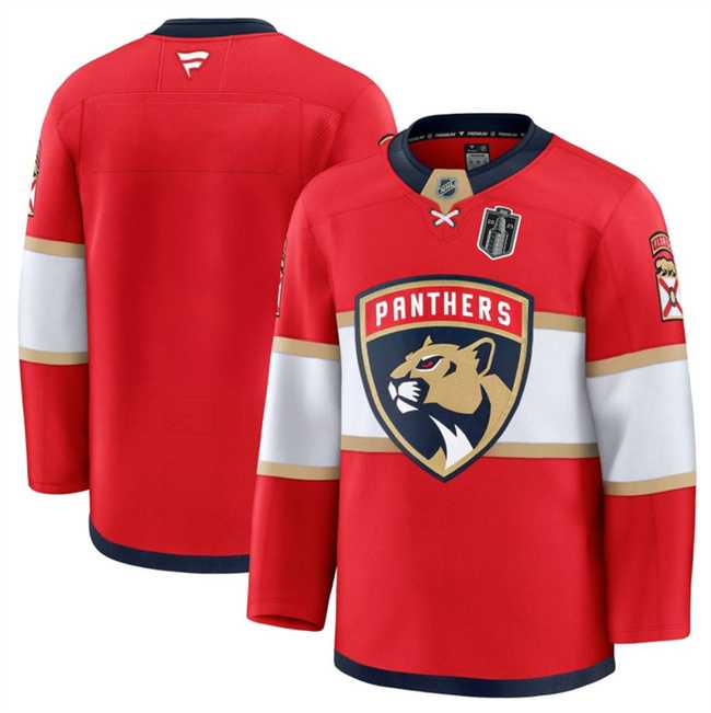 Mens Florida Panthers Blank Red 2025 Stanley Cup Final Patch Stitched Hockey Jersey->florida panthers->NHL Jersey
