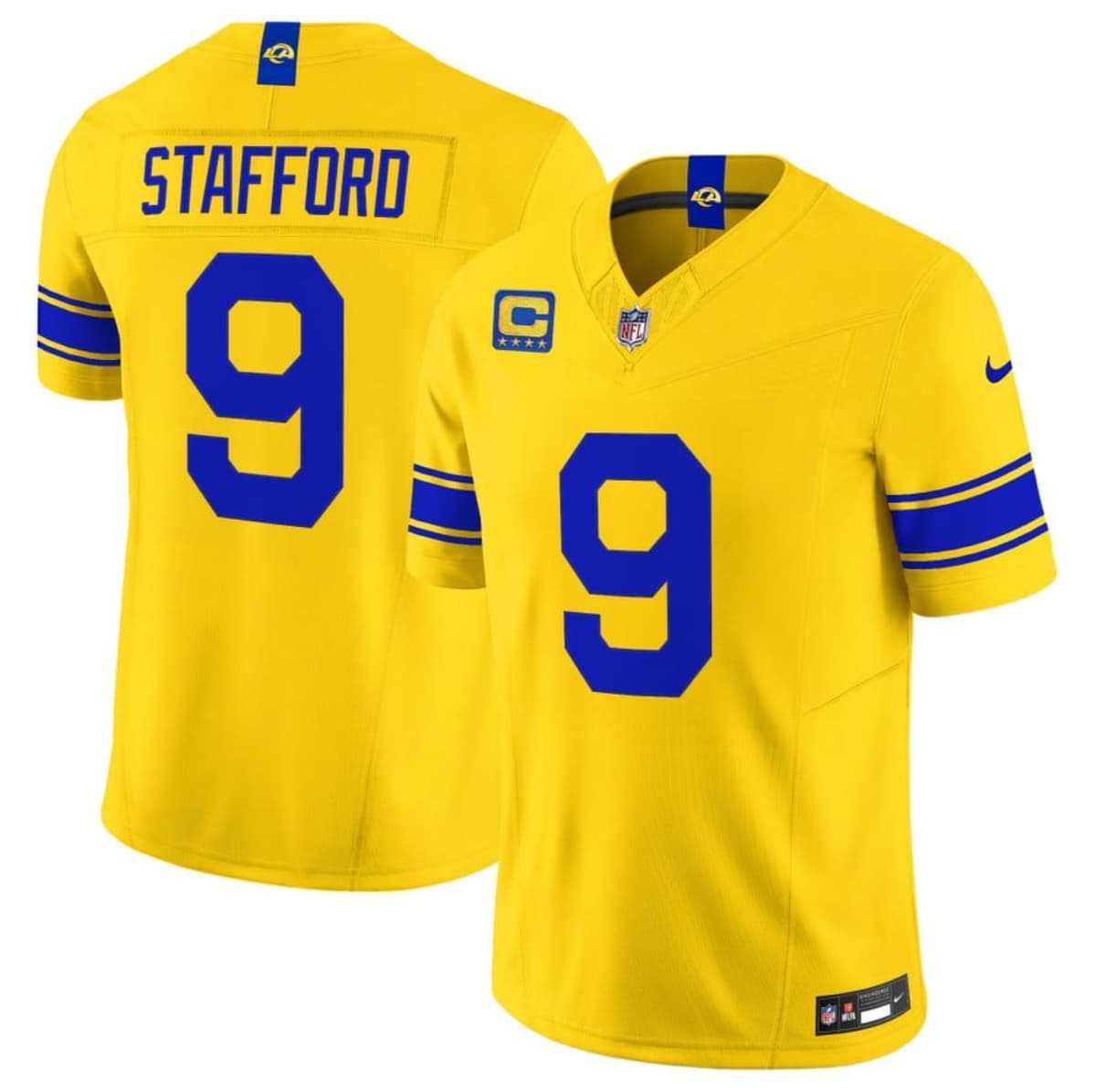 Men%27s Los Angeles Rams #9 Matthew Stafford Yellow 2026 F.U.S.E. With 4- Star C Patch Vapor Limited Stitched Jersey Dzhi->los angeles rams->NFL Jersey